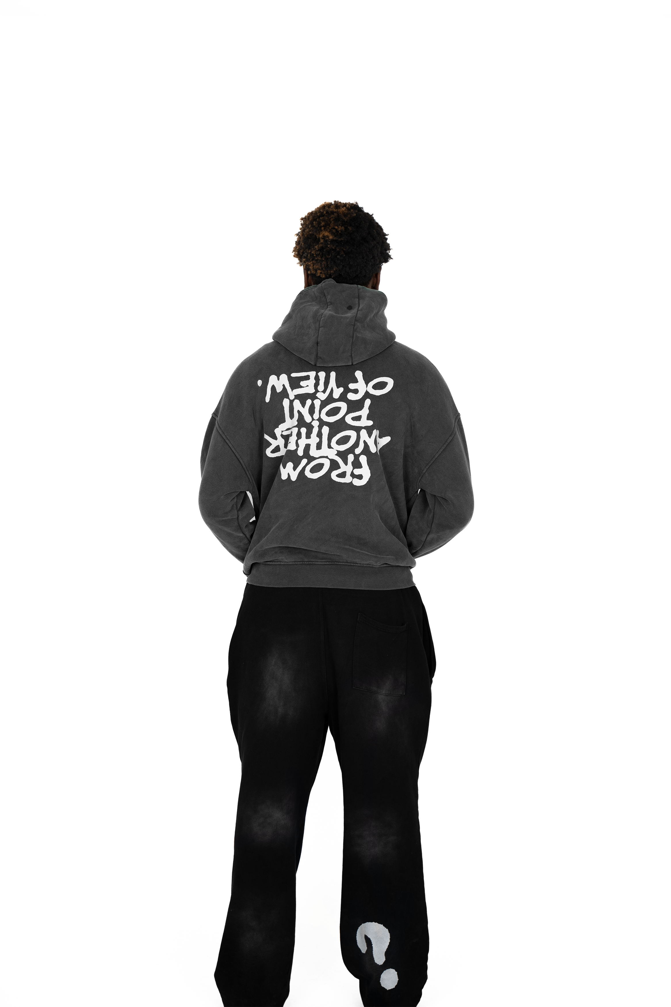 'FROM ANOTHER POINT OF VIEW' ZIP HOODIE GREEN AND BLACK