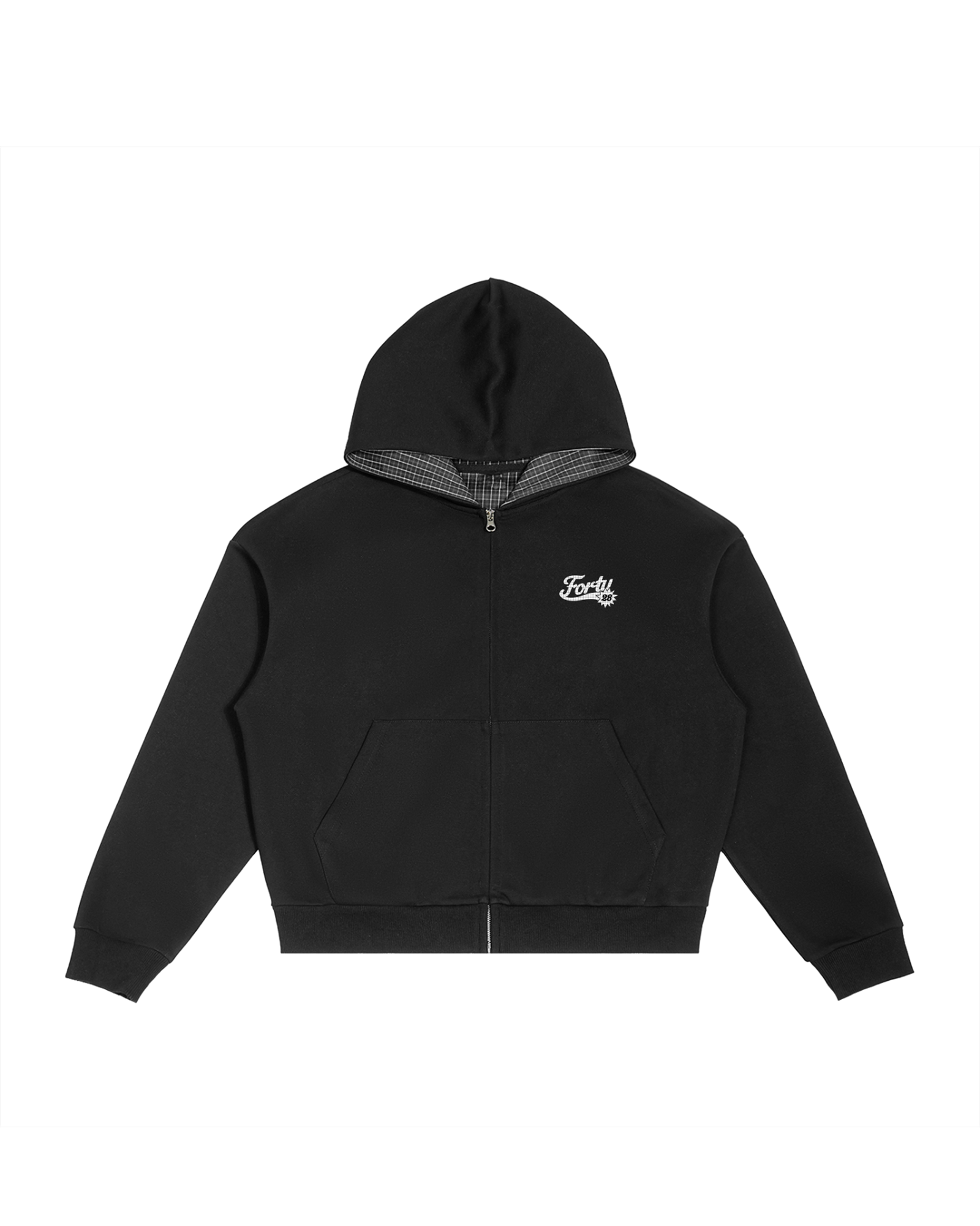 BLOCKA PLAID ZIP UP - BLACK
