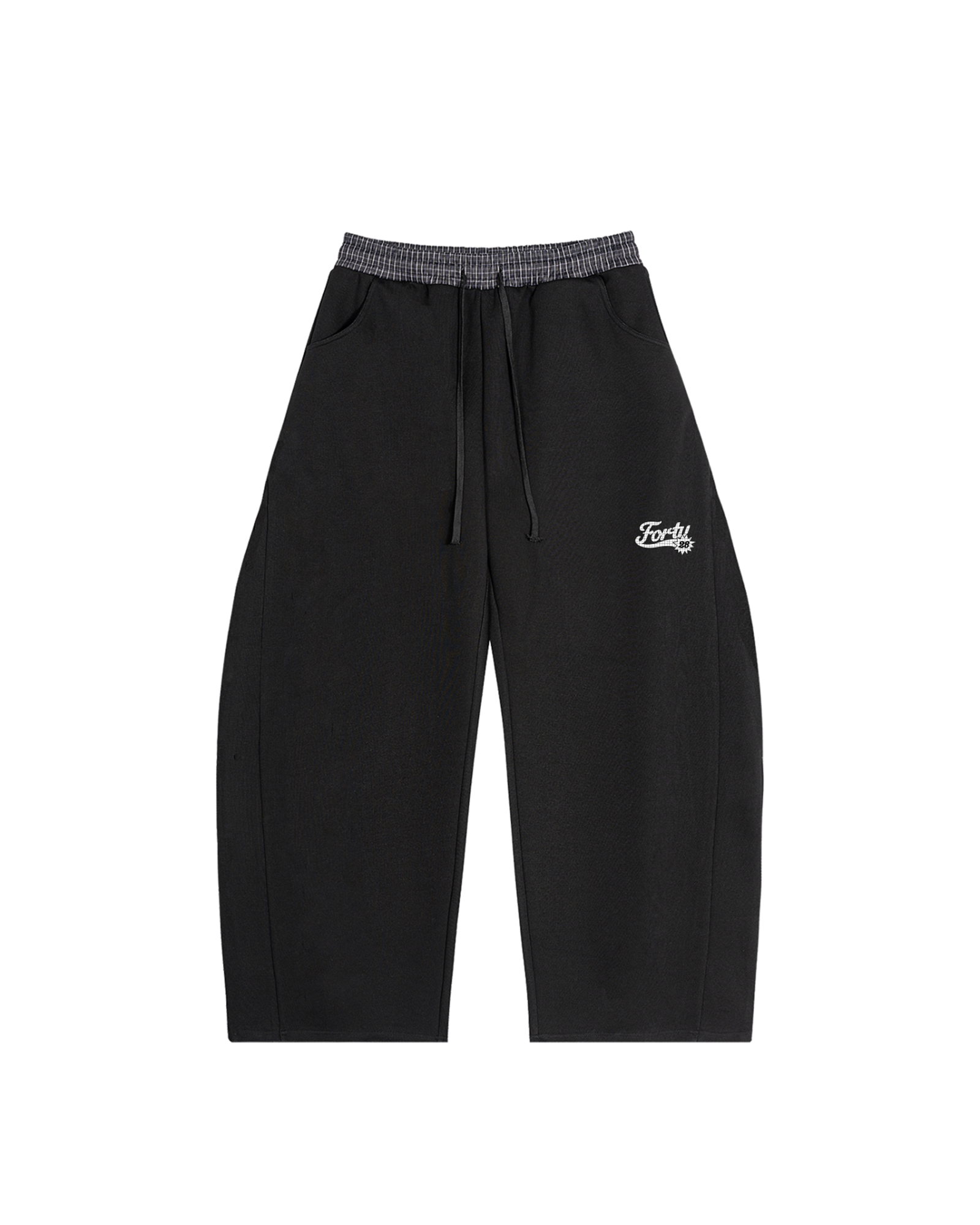 BLOCKA PLAID JOGGERS - BLACK