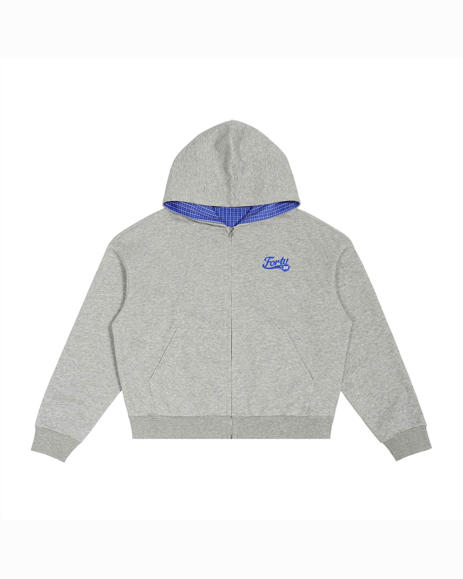 BLOCKA PLAID ZIP-UP GREY